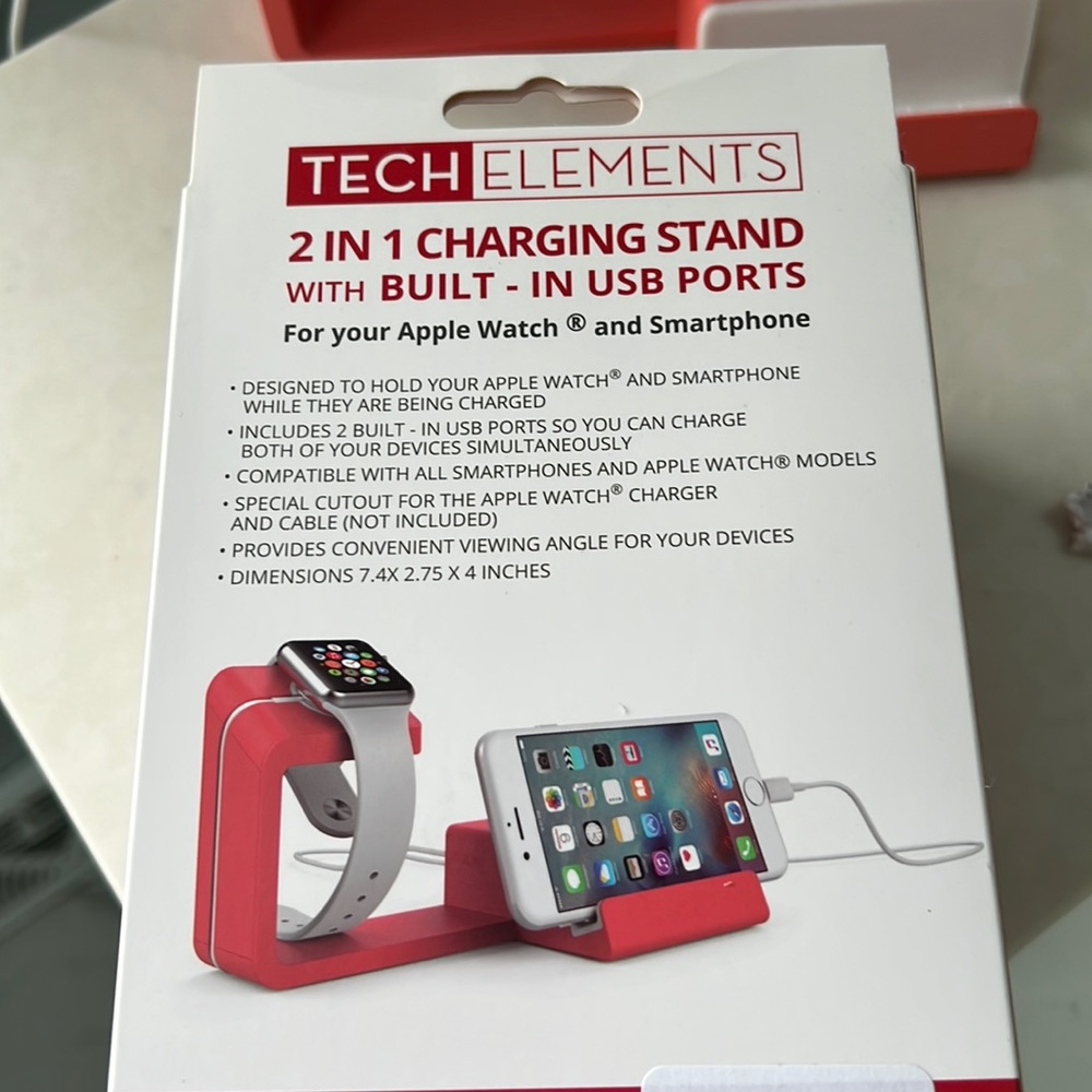 NWT 2 IN 1 Charging stand with built in USB ports For Apple Watch and smart phon
